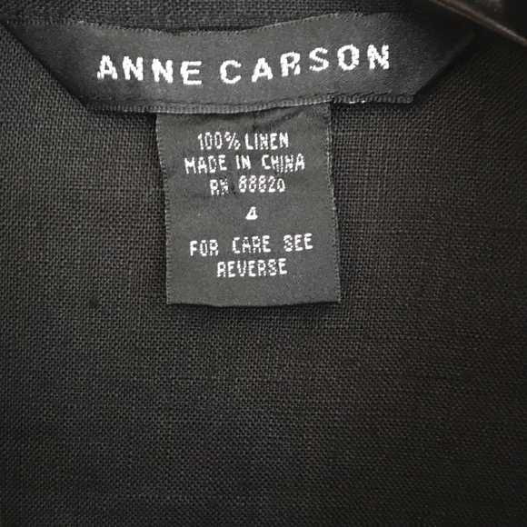 Jacket Anne Carson Embroidered Flowers Linen Black - Picture 7 of 7